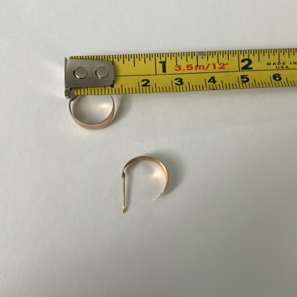 14k yellow, white and rose gold hoops. - Picture 7 of 7